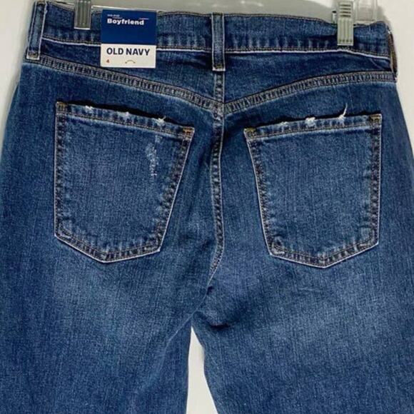 Old Navy Womens Mid Rise Boyfriend Cutoff Jeans Straight Leg SZ 4 Distressed NWT - Picture 9 of 10